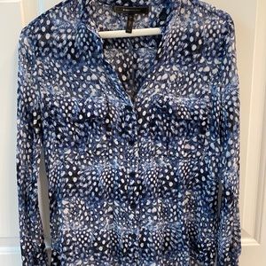 BCBG XXS blue sheet long sleeve shirt
